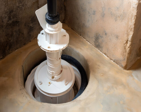 where does sump pump water go
